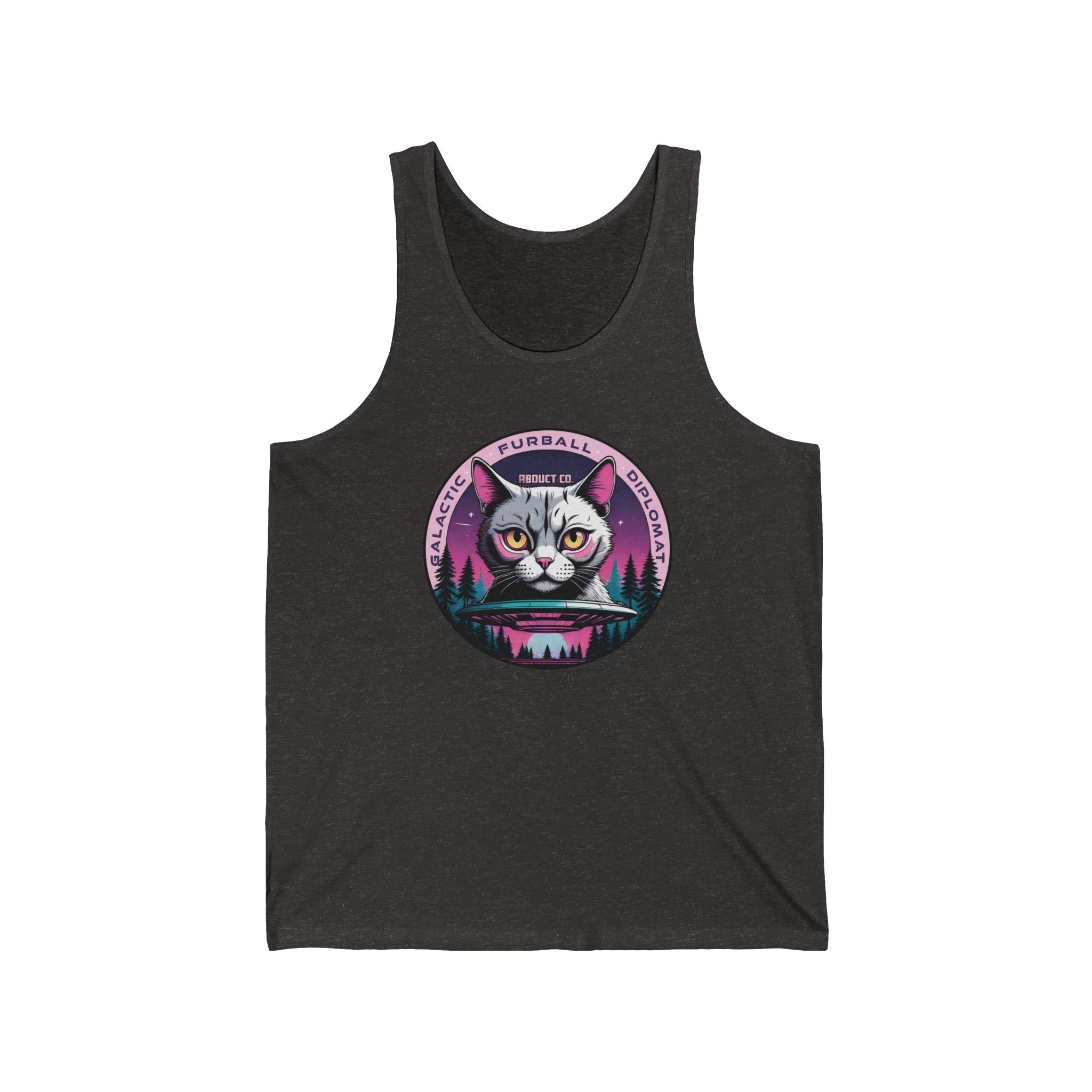 Galactic Furball Diplomat UFO Cat - Unisex Cotton Tank Top