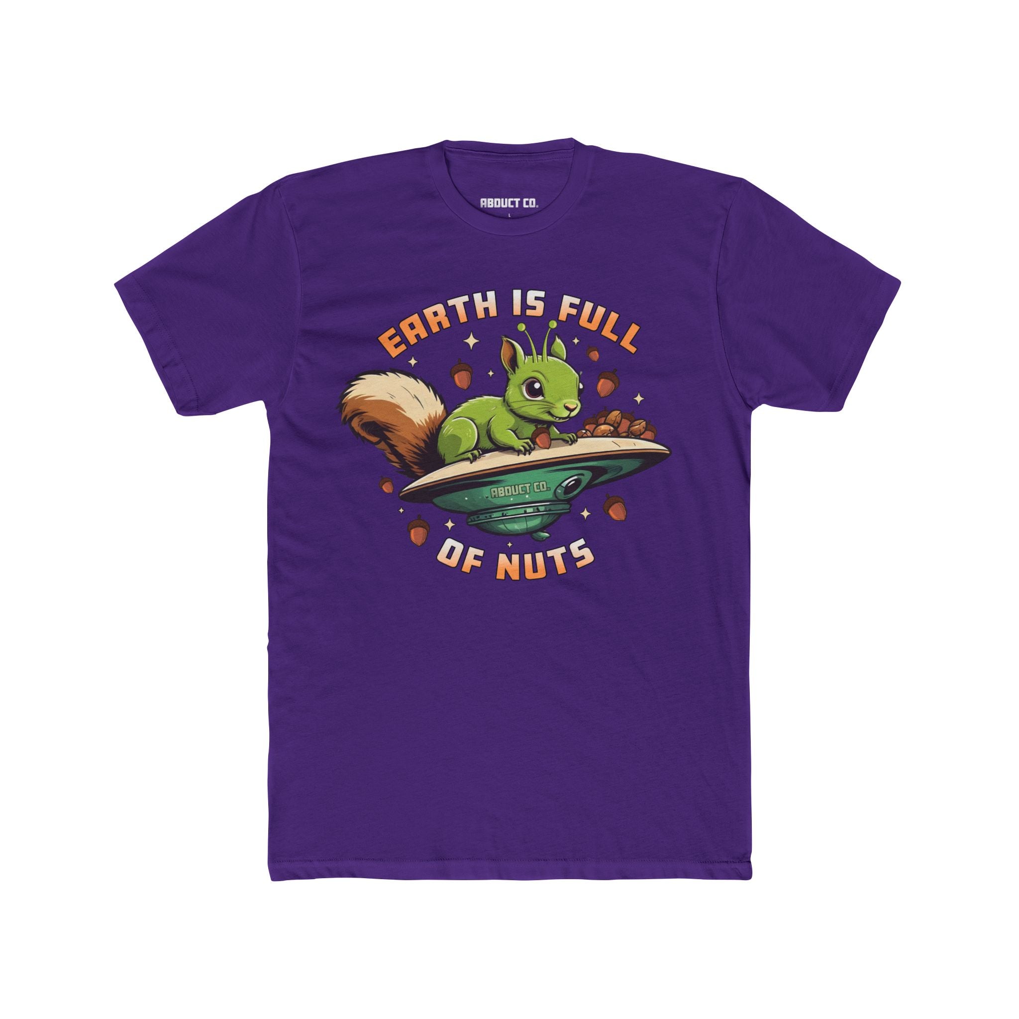 Earth Is Full of Nuts UFO Squirrel - Cotton Unisex T-Shirt