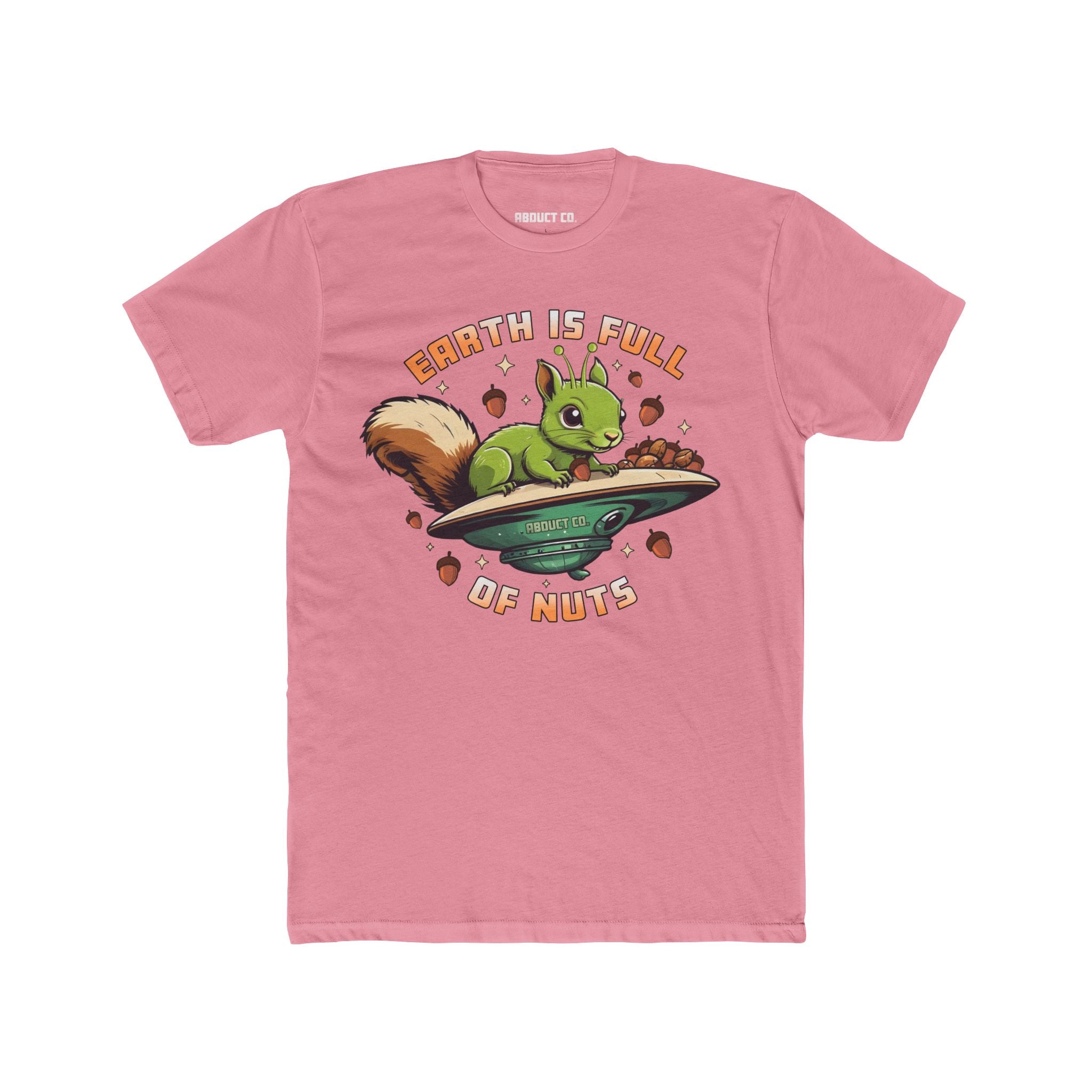 Earth Is Full of Nuts UFO Squirrel - Cotton Unisex T-Shirt