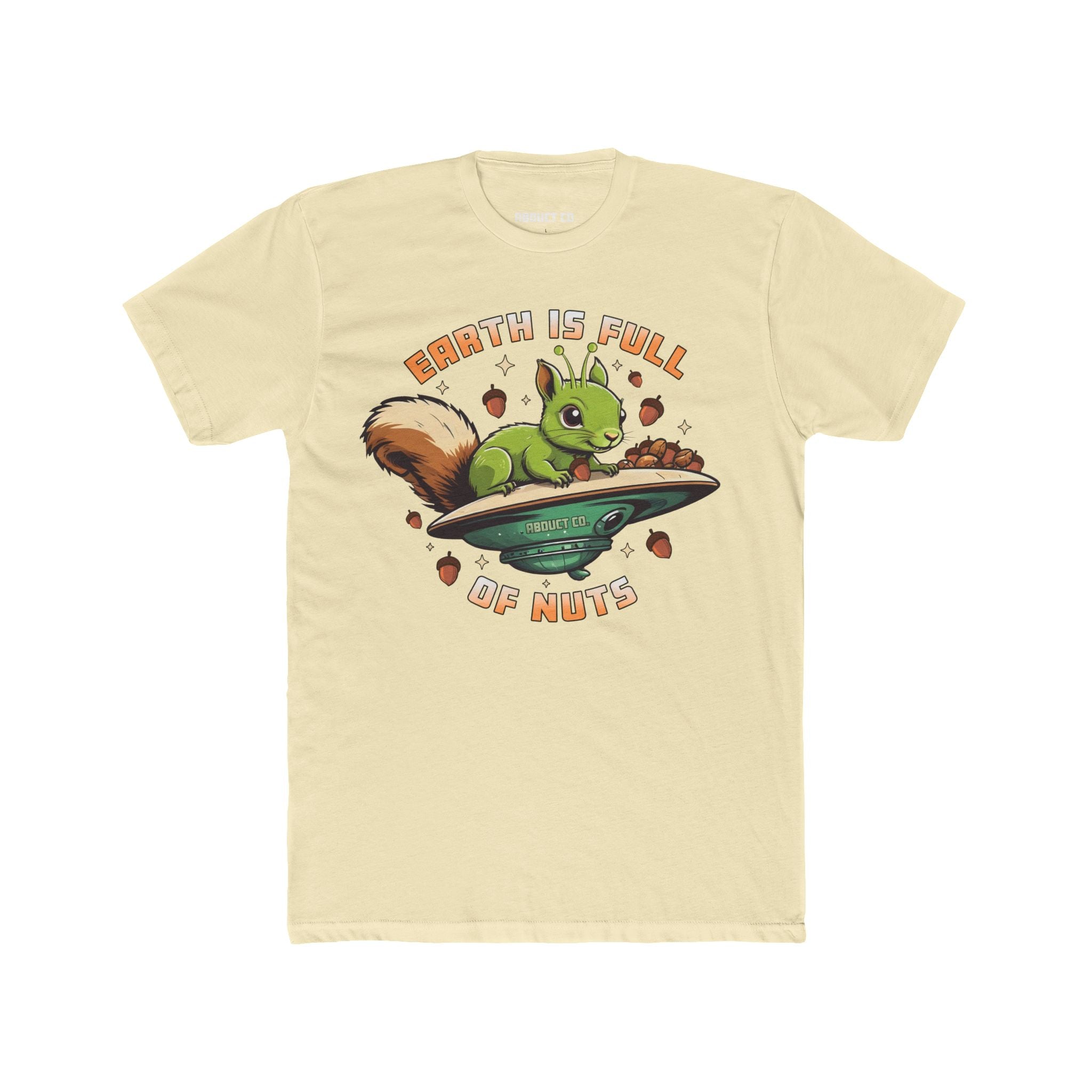 Earth Is Full of Nuts UFO Squirrel - Cotton Unisex T-Shirt