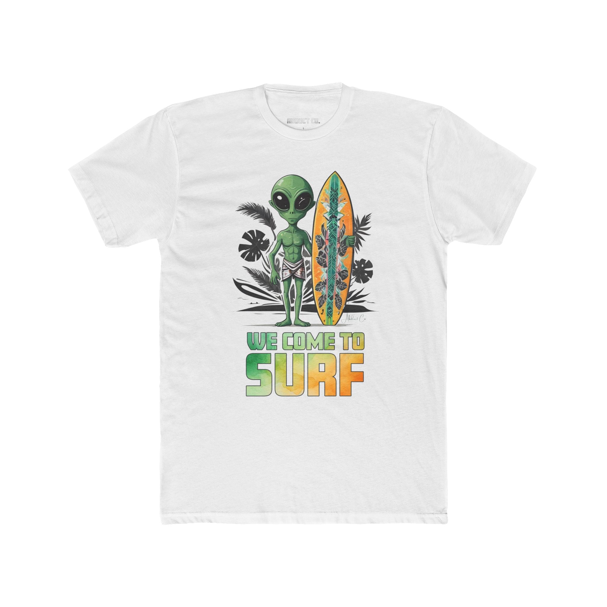 Surfing Aliens Silly - Unisex Cotton Graphic Tee