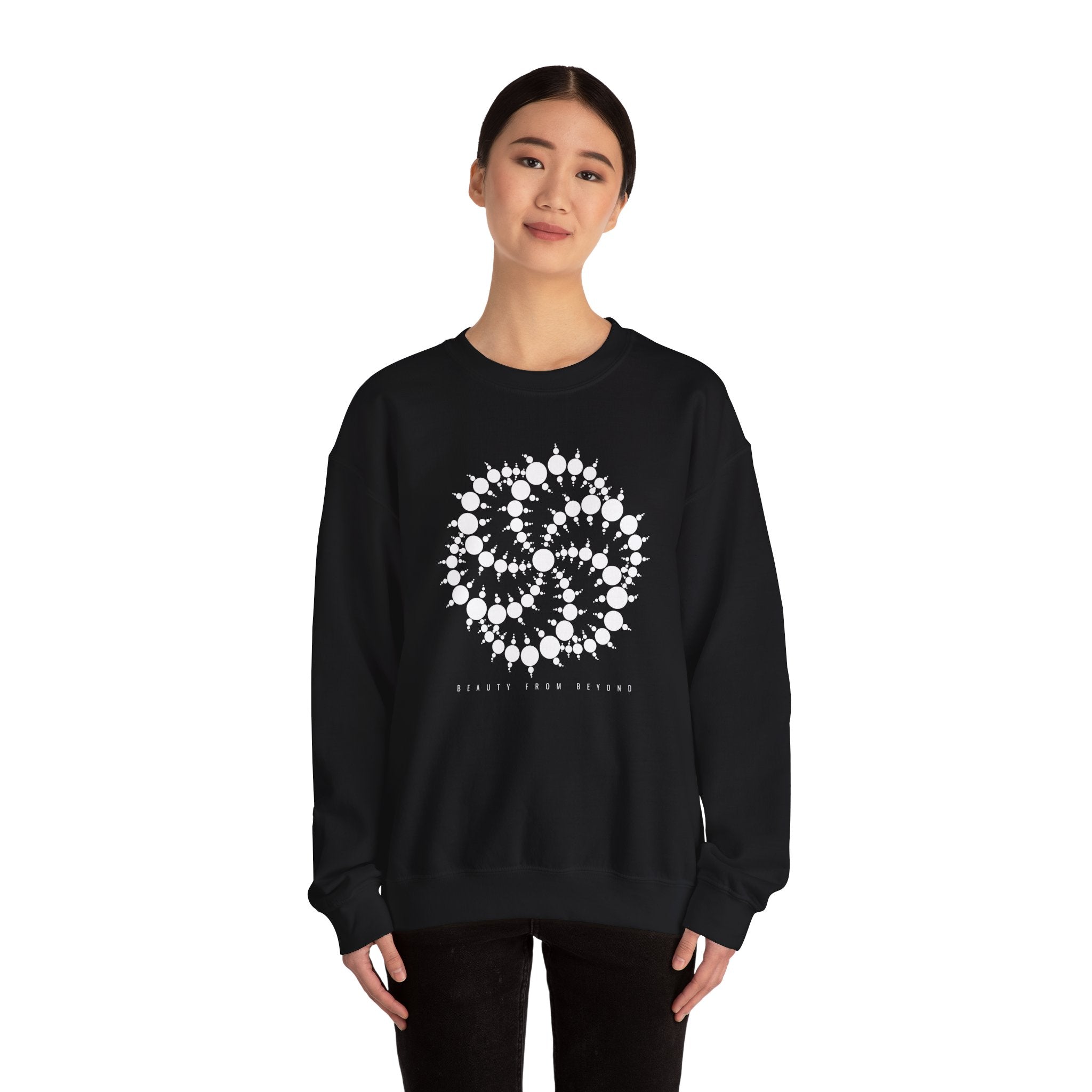 Crop Circle Sacred Geometry - Unisex Cotton Crewneck Sweater