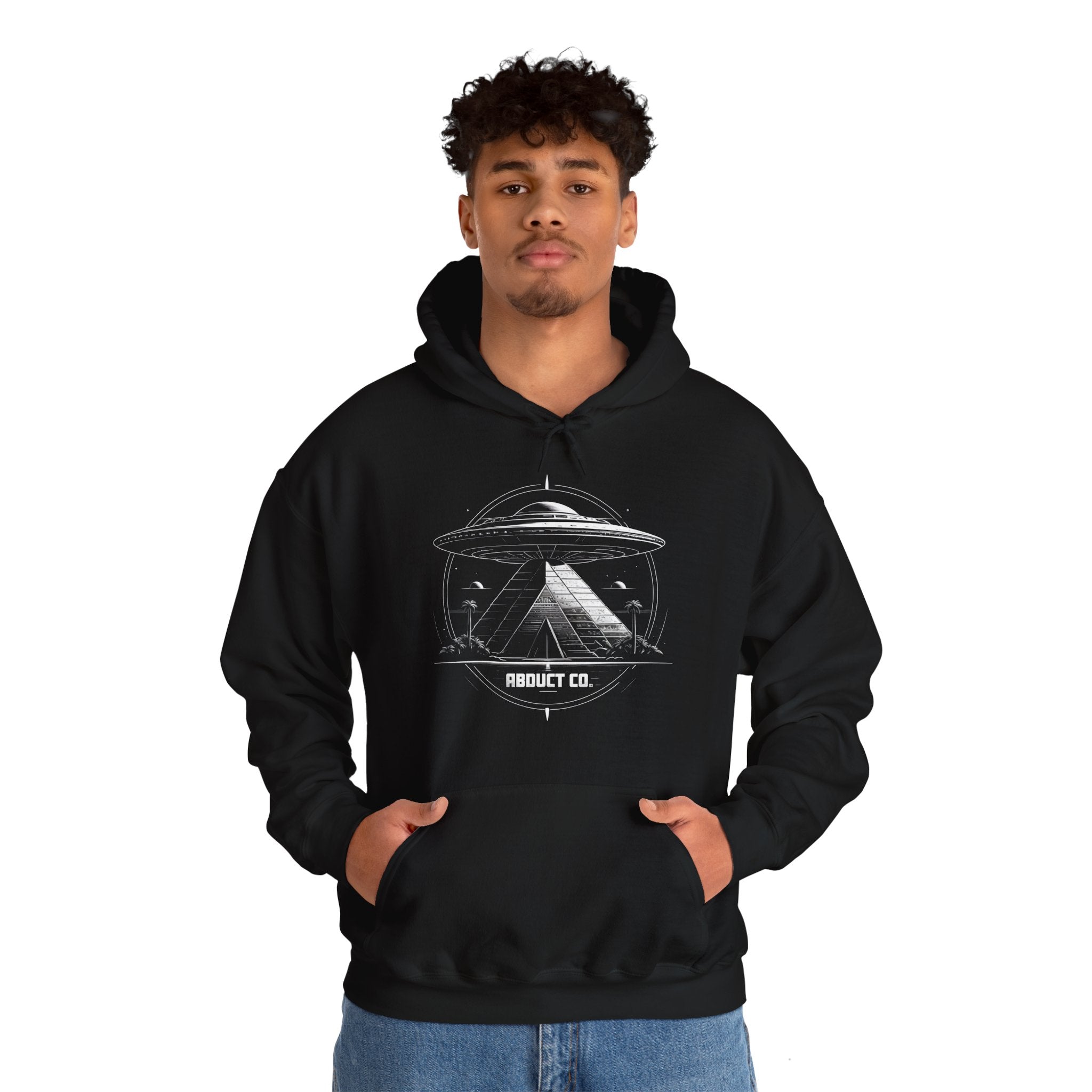 UFO Over Pyramids Cotton Hoodie