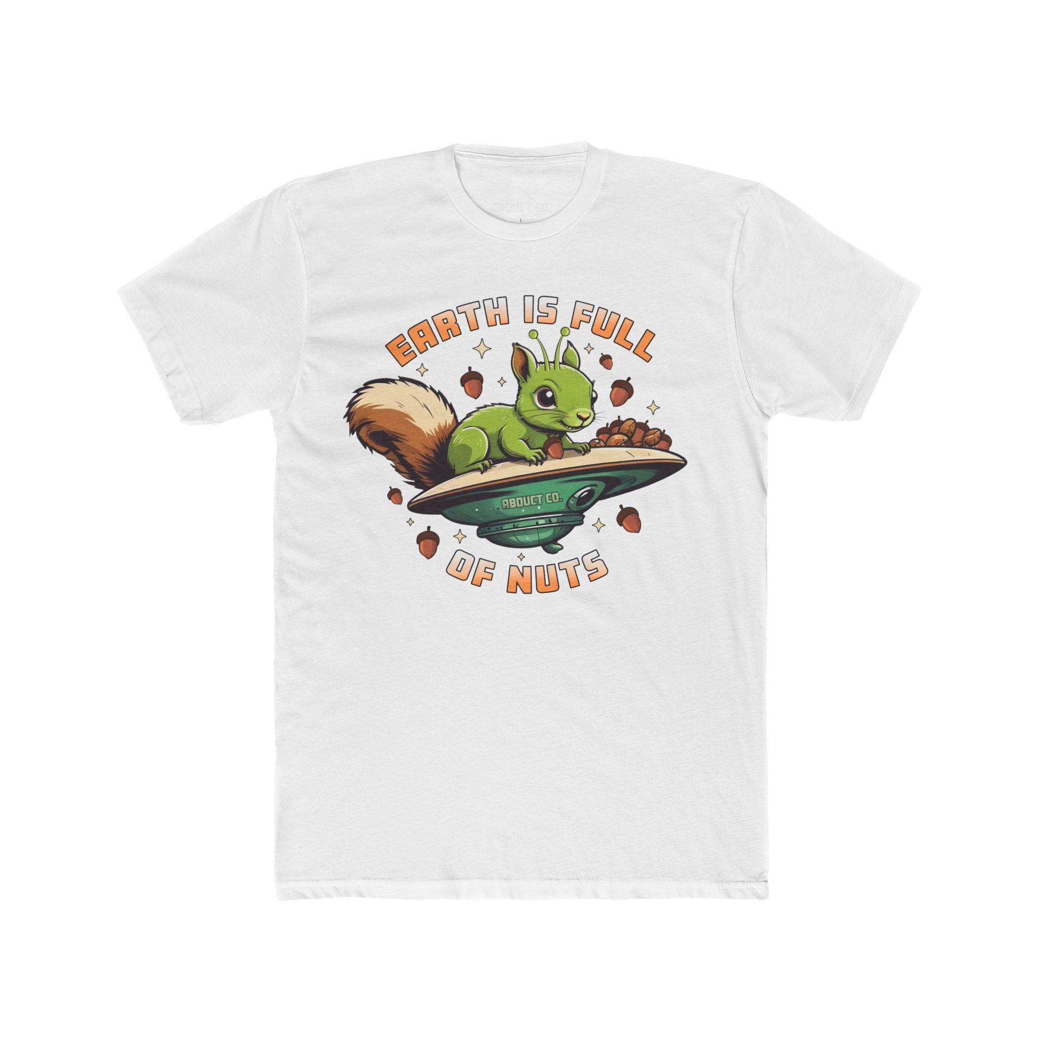 Earth Is Full of Nuts UFO Squirrel - Cotton Unisex T-Shirt