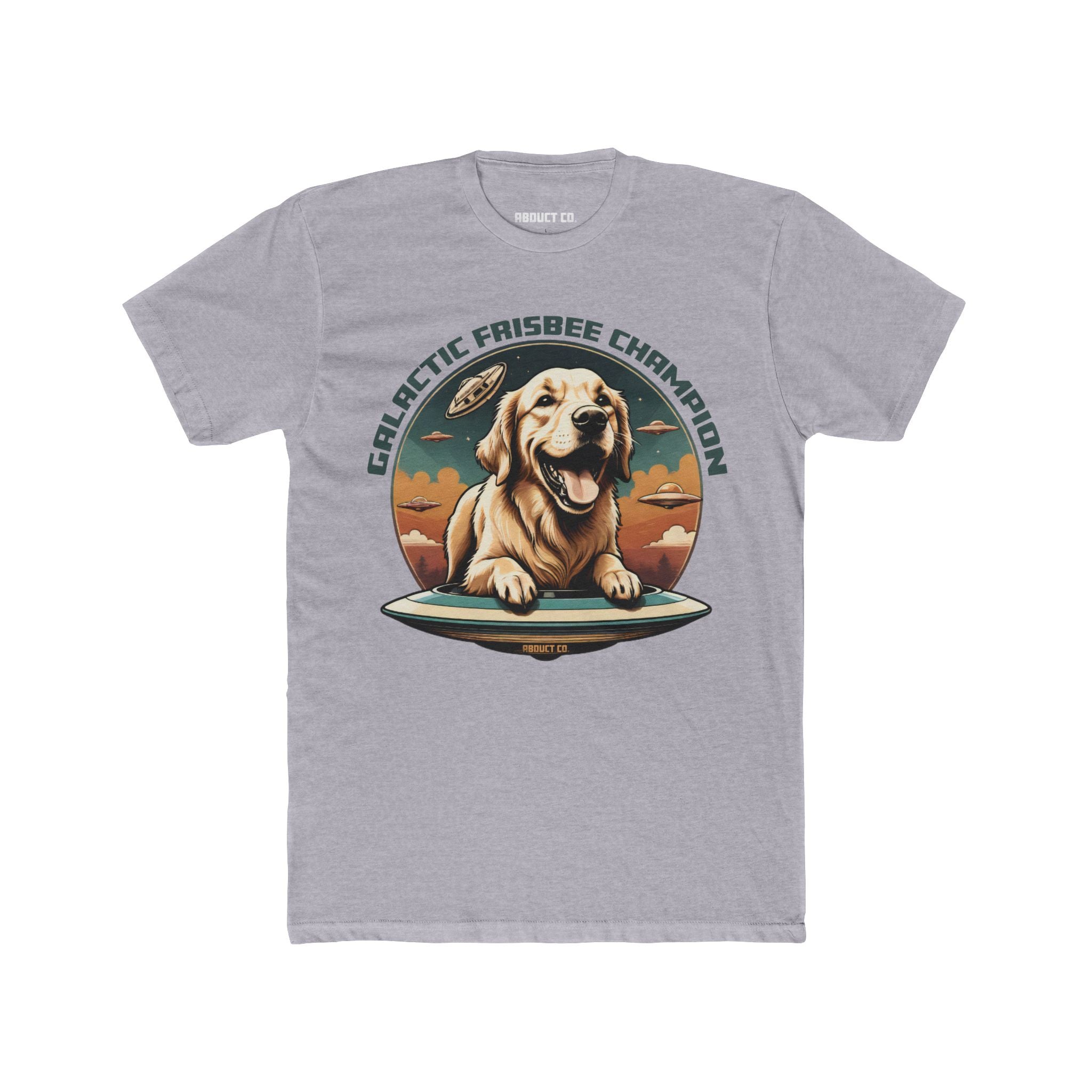 Galactic Frisbee Champion UFO Dog Cotton Tee