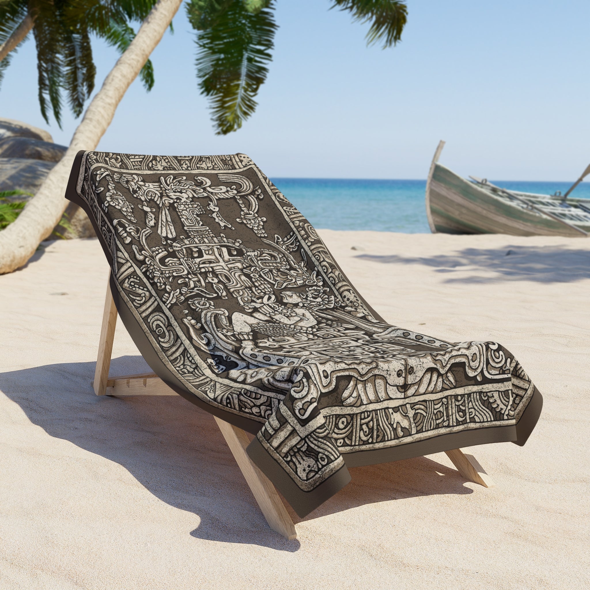 Tomb of Kʼinich Janaabʼ Pakal (Ancient Alien Astronaut) Beach Towel