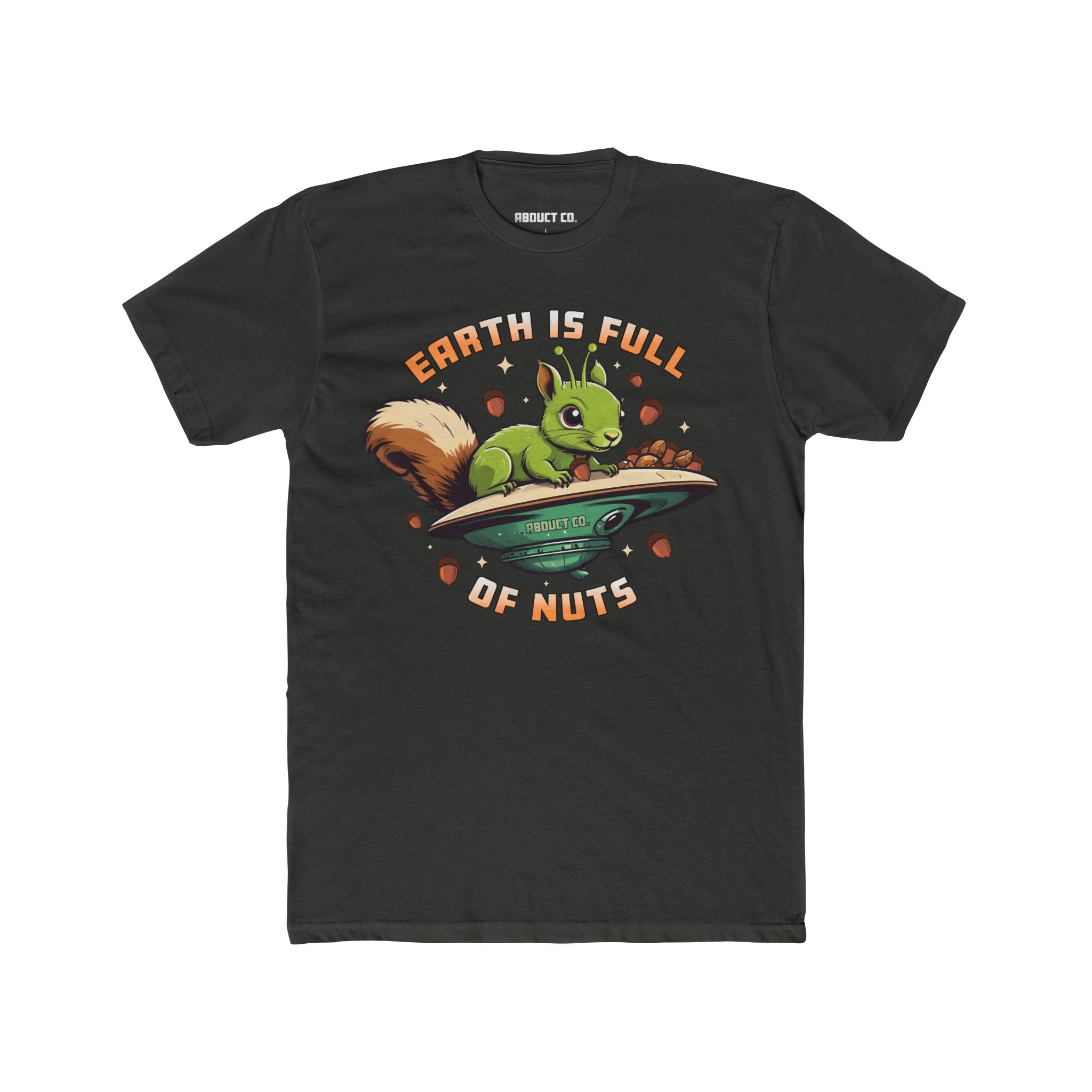 Earth Is Full of Nuts UFO Squirrel - Cotton Unisex T-Shirt