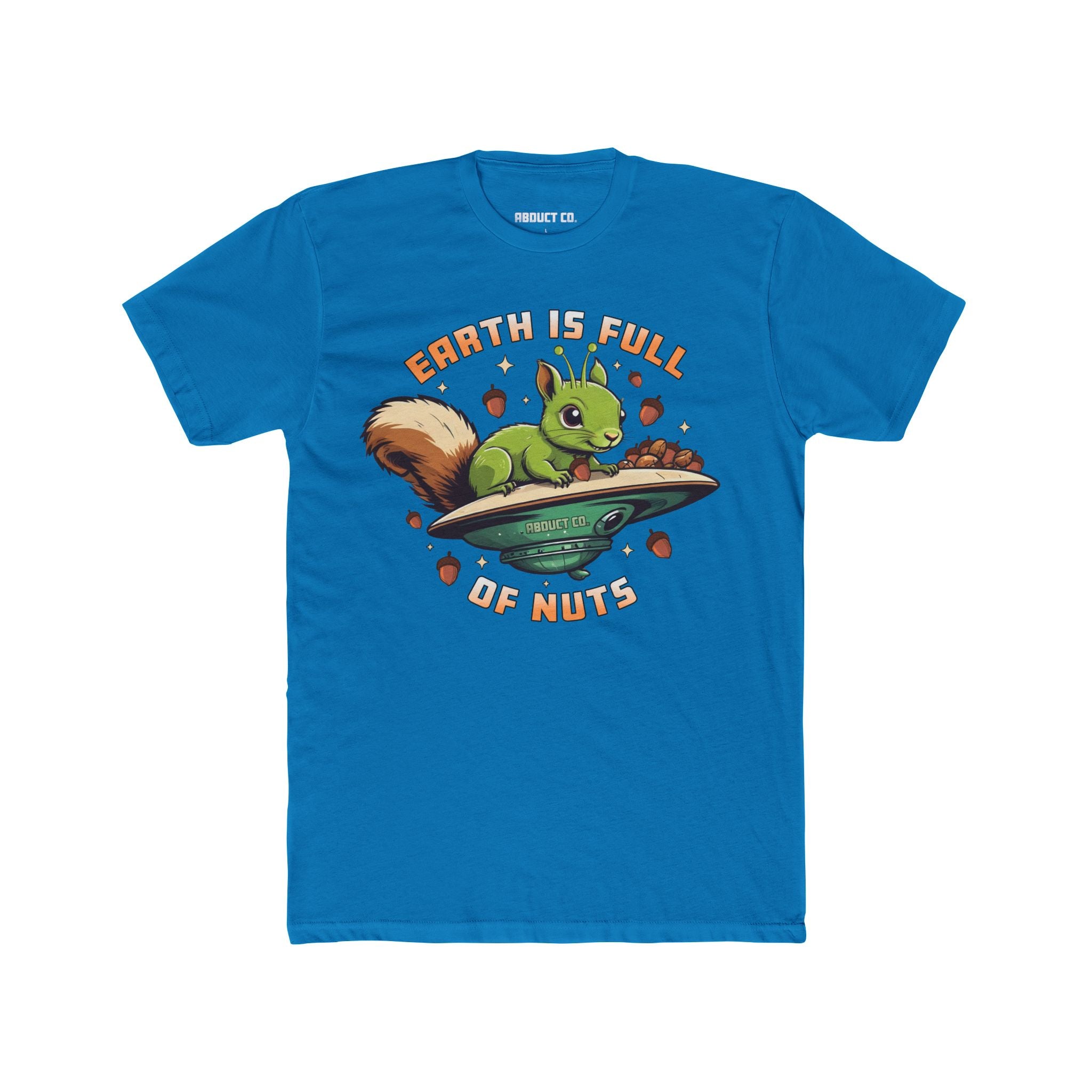 Earth Is Full of Nuts UFO Squirrel - Cotton Unisex T-Shirt