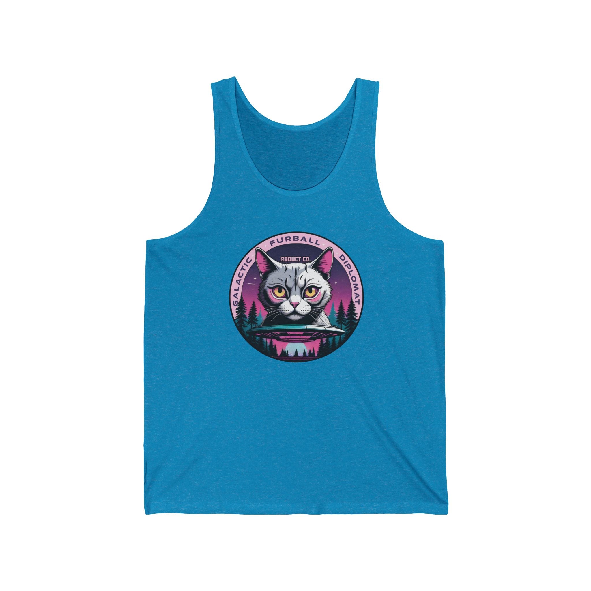 Galactic Furball Diplomat UFO Cat - Unisex Cotton Tank Top