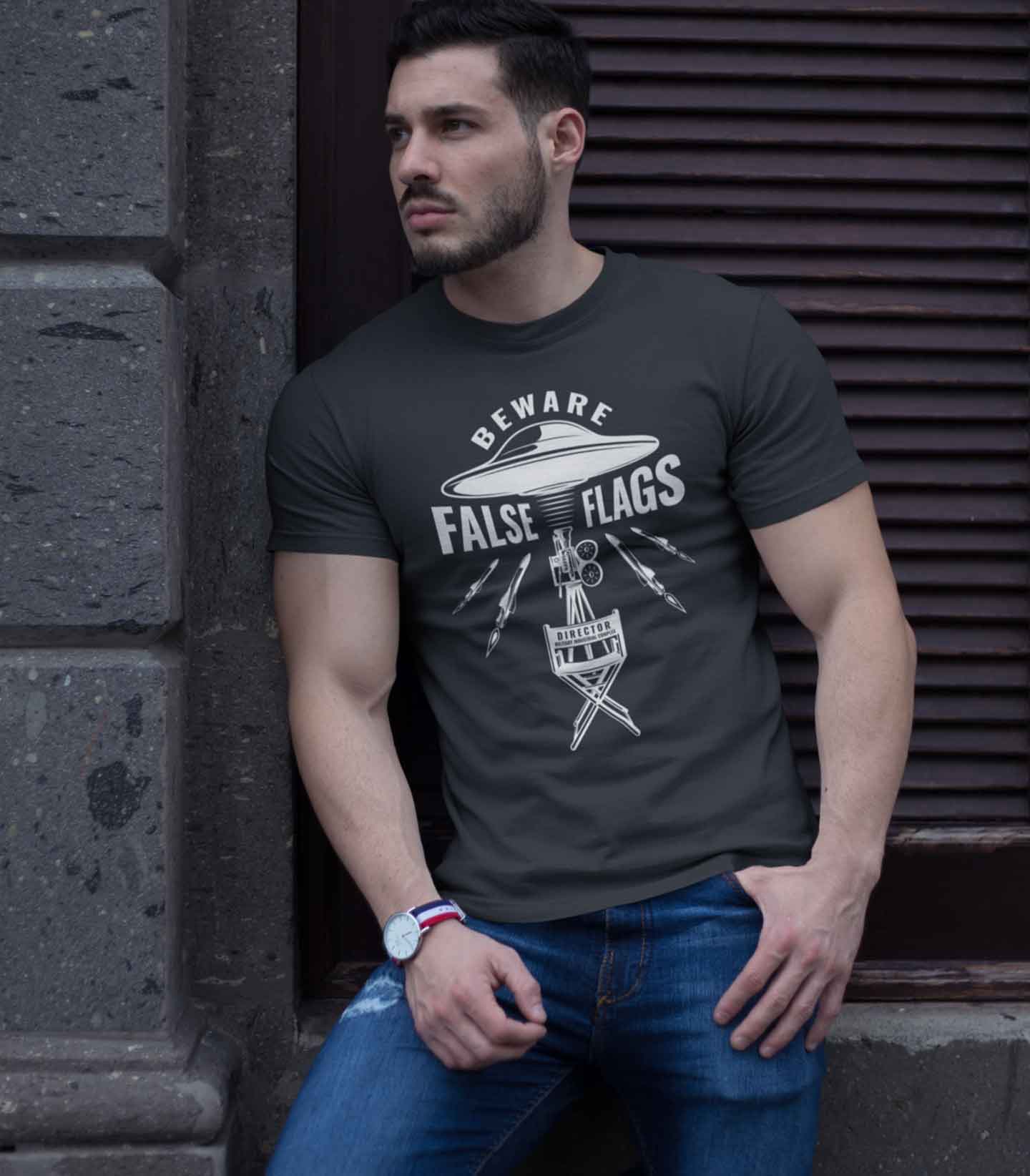 UFO False Flags Conspiracy Cotton Tee