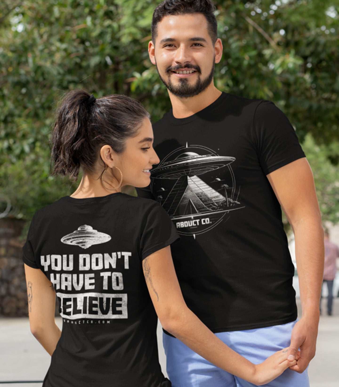 UFO Over Pyramids Cotton Tee