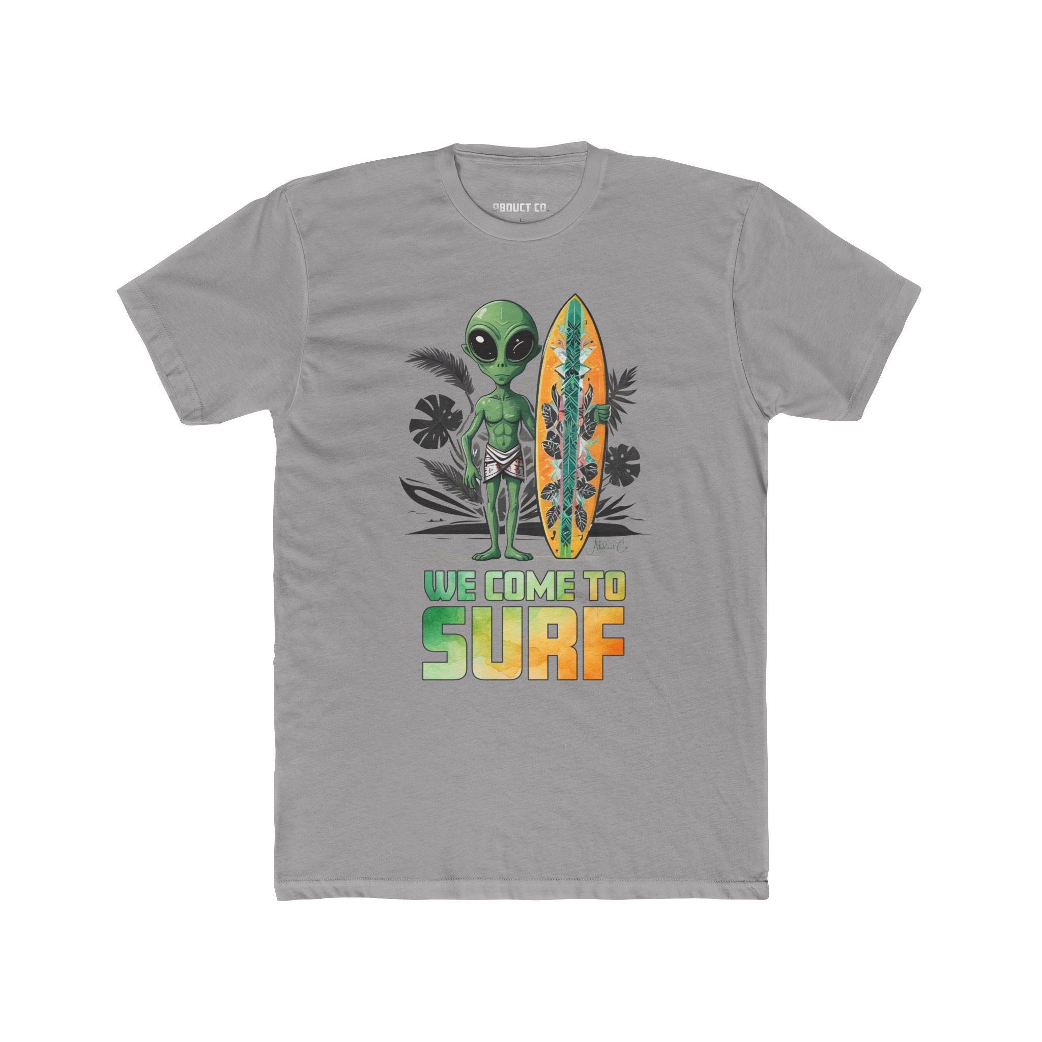 Surfing Aliens Silly - Unisex Cotton Graphic Tee