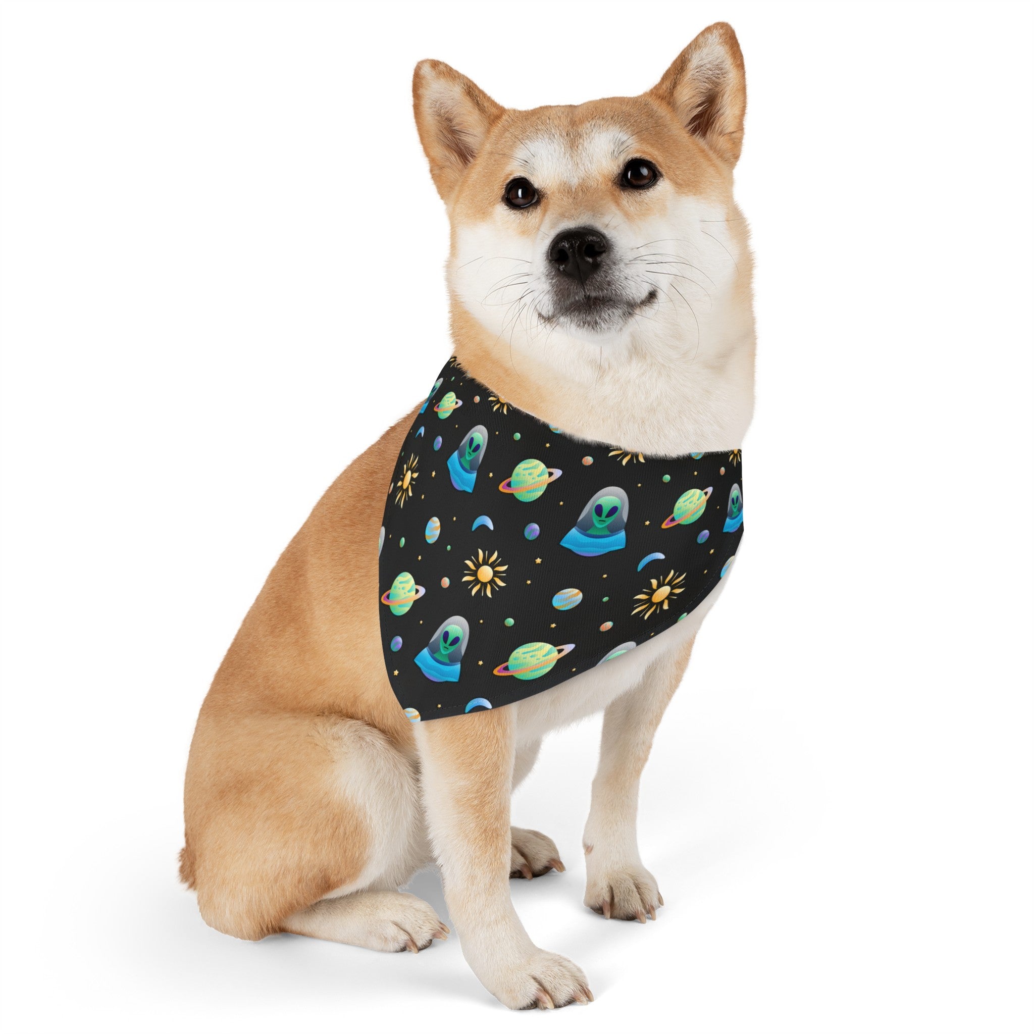 UFO and Alien Pet Bandana Collar