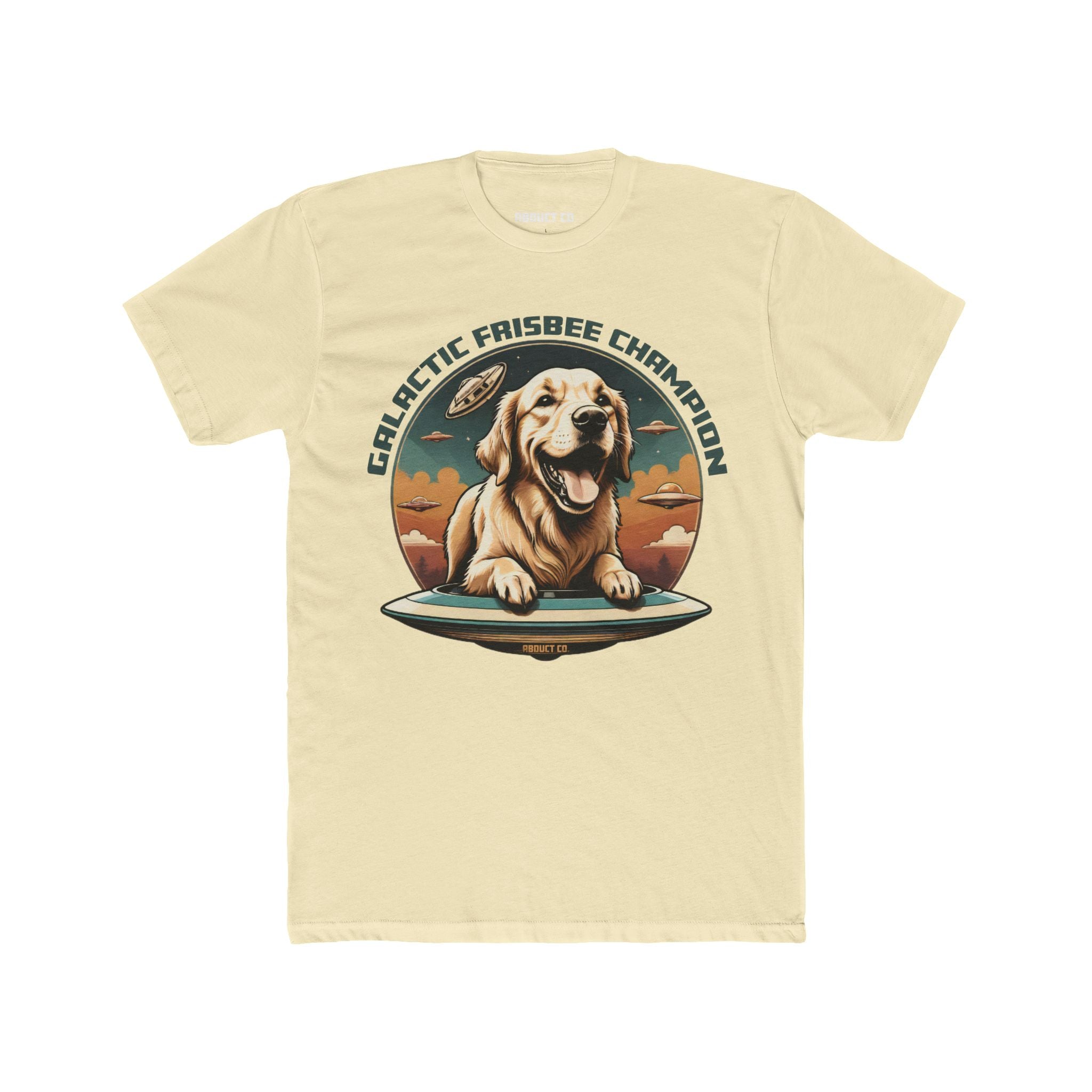 Galactic Frisbee Champion UFO Dog Cotton Tee