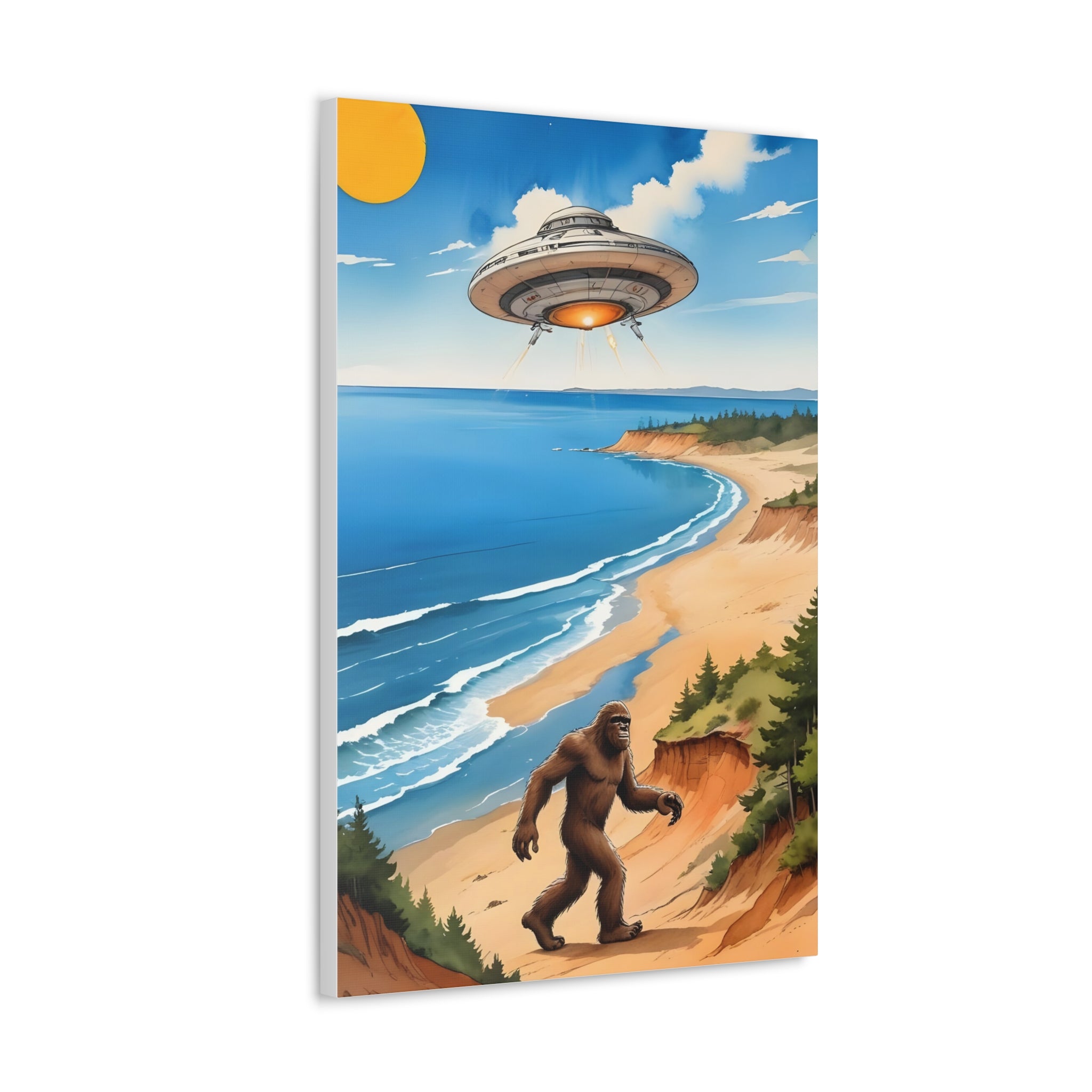 Bigfoot UFO Sleeping Bear Dunes Canvas Art