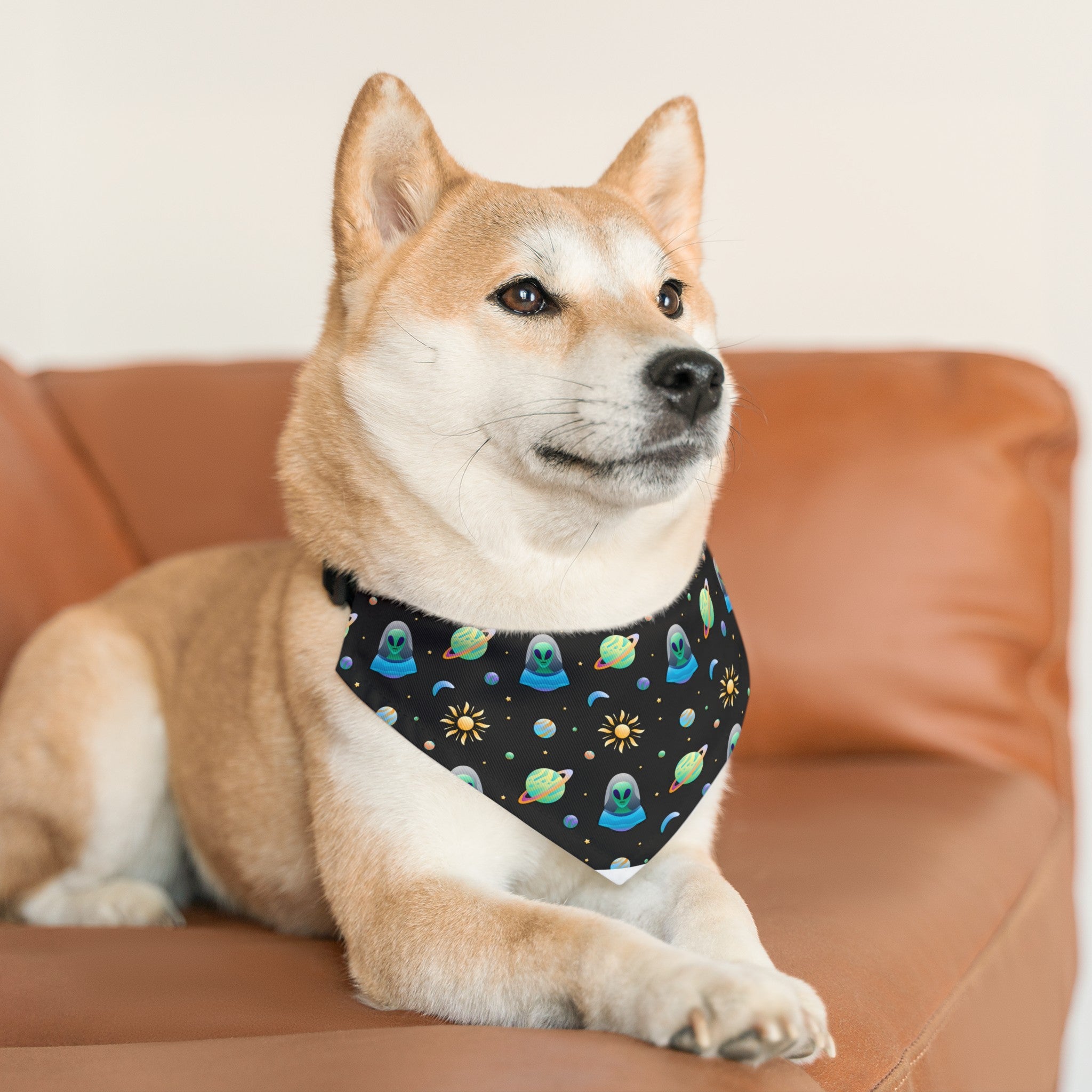 UFO and Alien Pet Bandana Collar