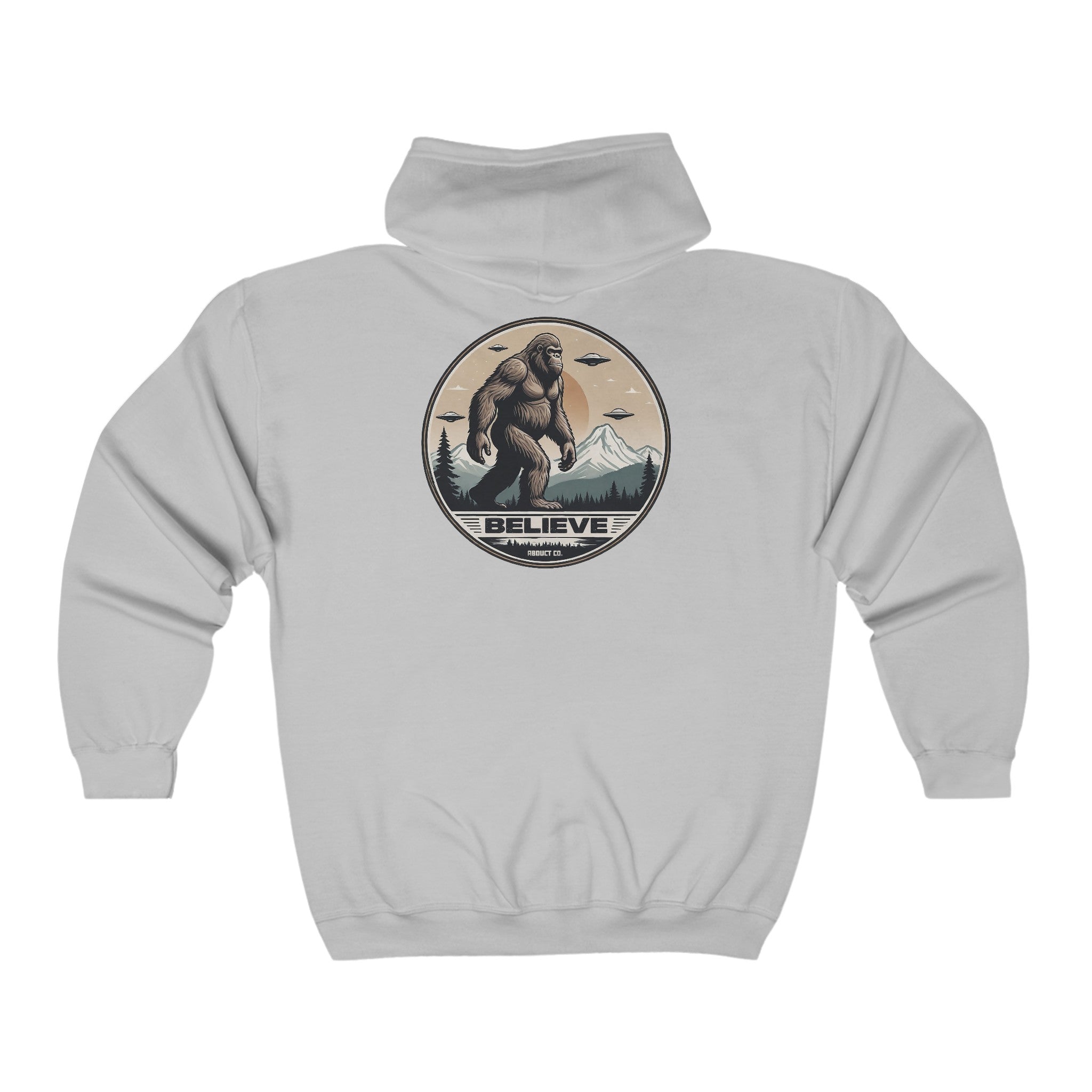 Be Alone Sasquatch Unisex Full Zip Hooded Sweatshirt