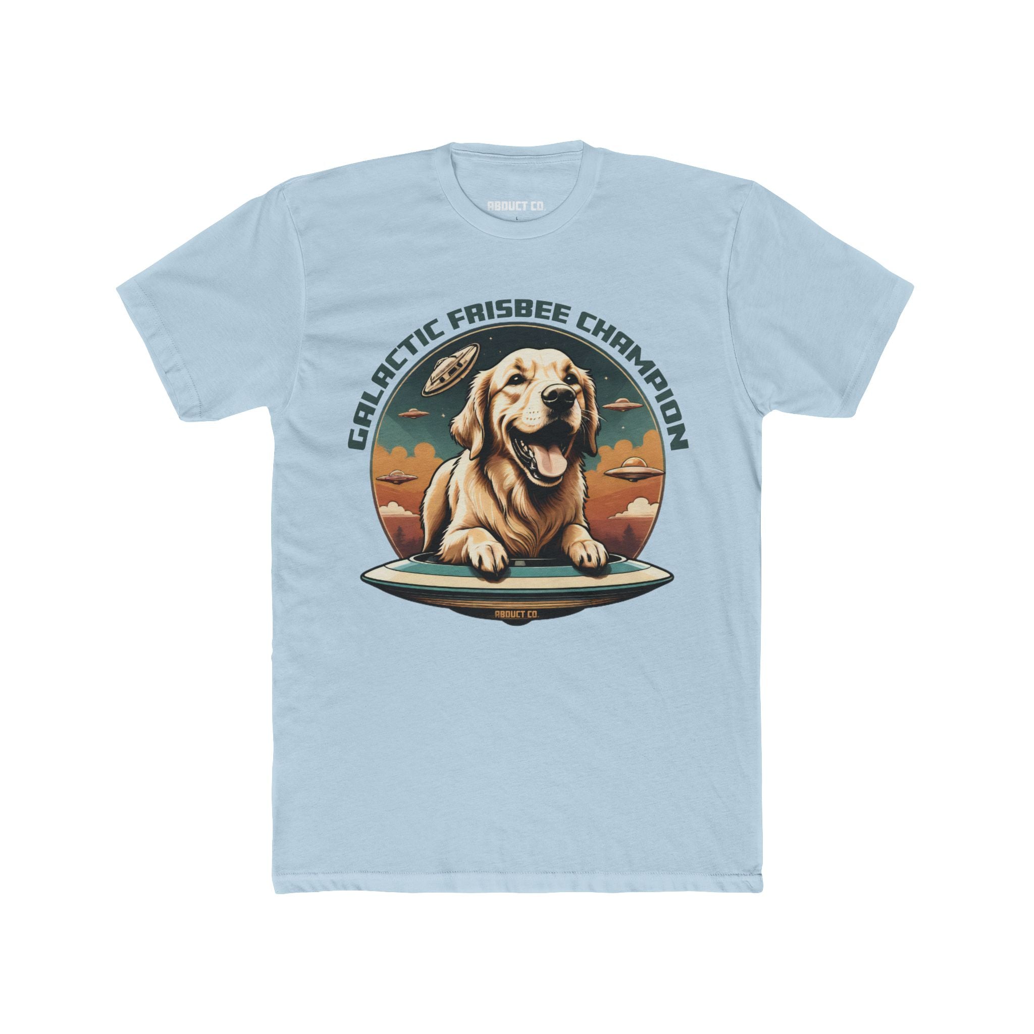 Galactic Frisbee Champion UFO Dog Cotton Tee