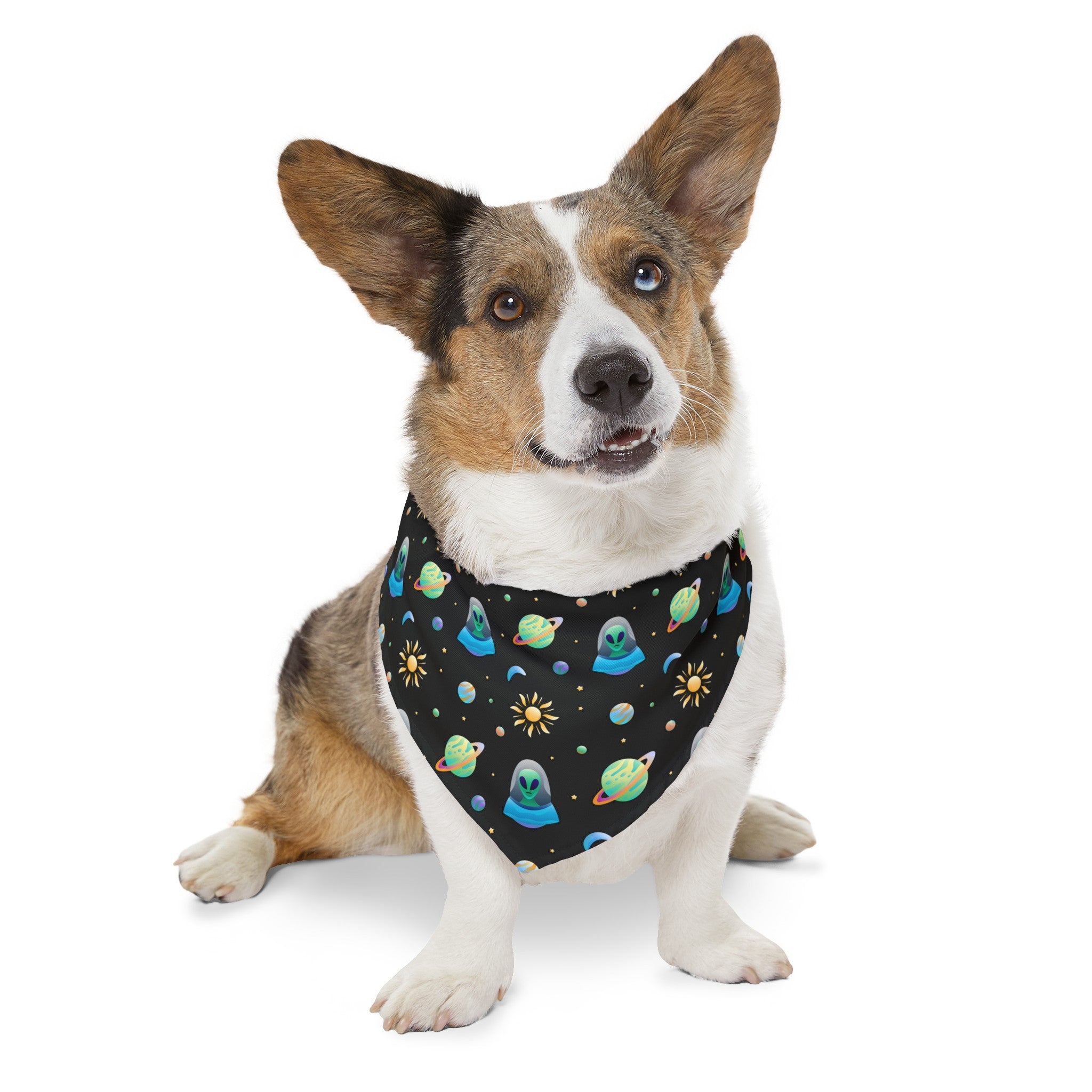 UFO and Alien Pet Bandana Collar