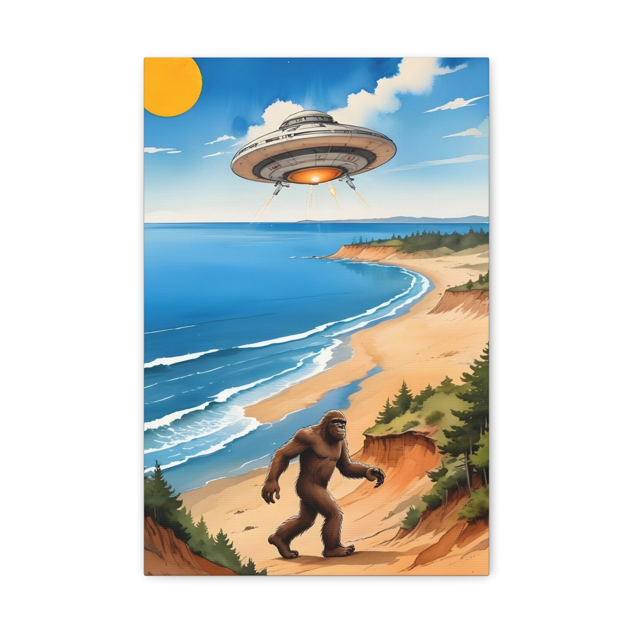 Bigfoot UFO Sleeping Bear Dunes Canvas Art