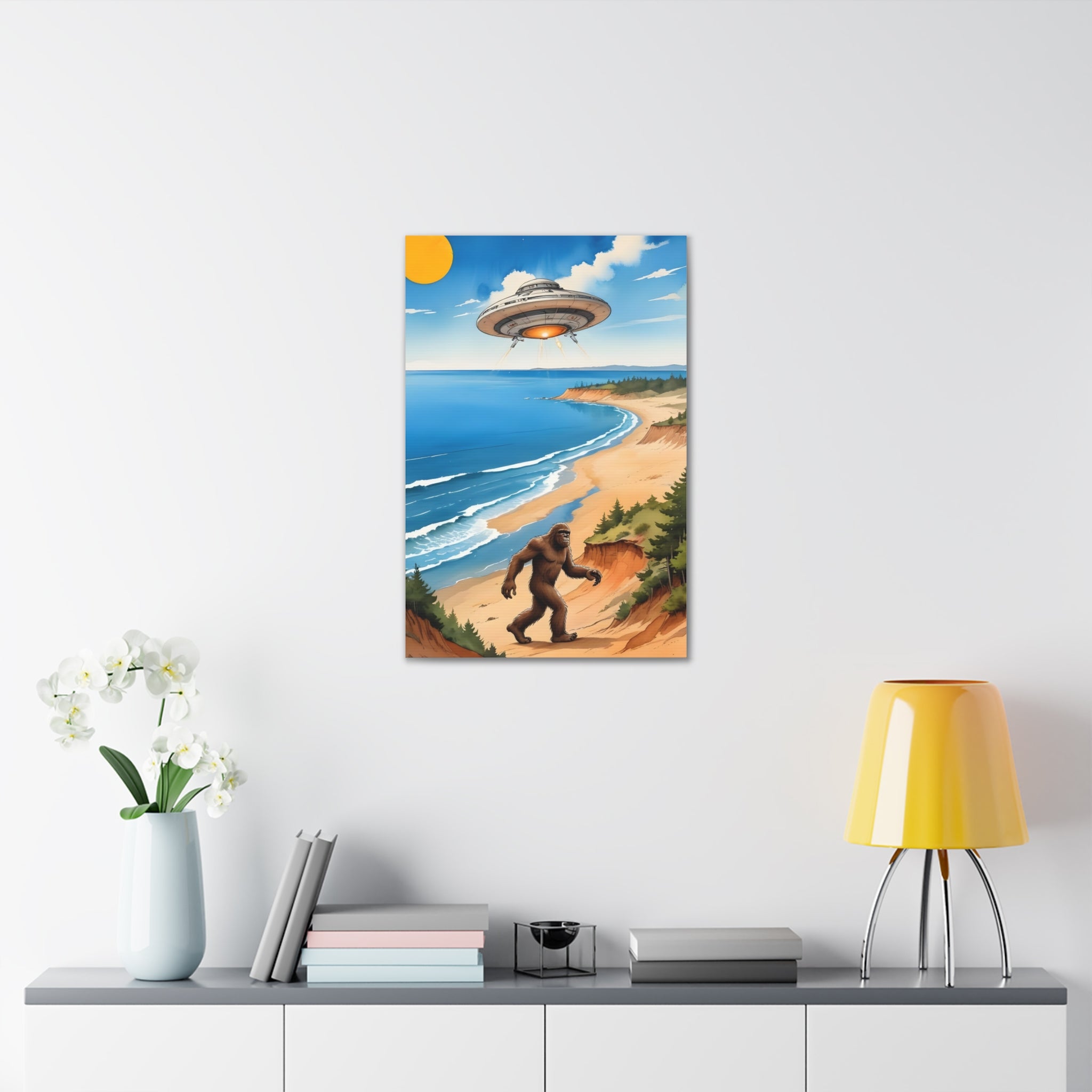 Bigfoot UFO Sleeping Bear Dunes Canvas Art