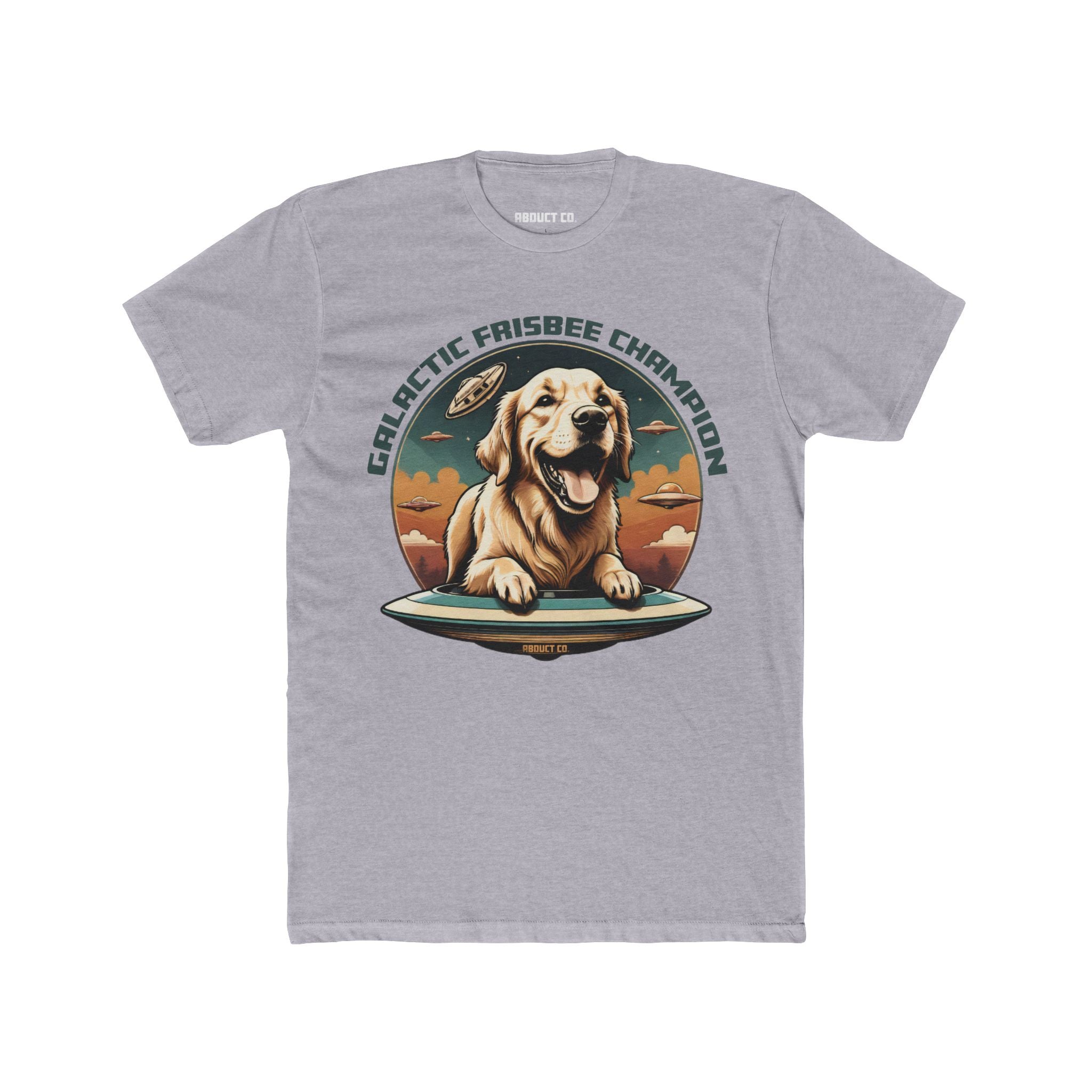 Galactic Frisbee Champion UFO Dog Cotton Tee