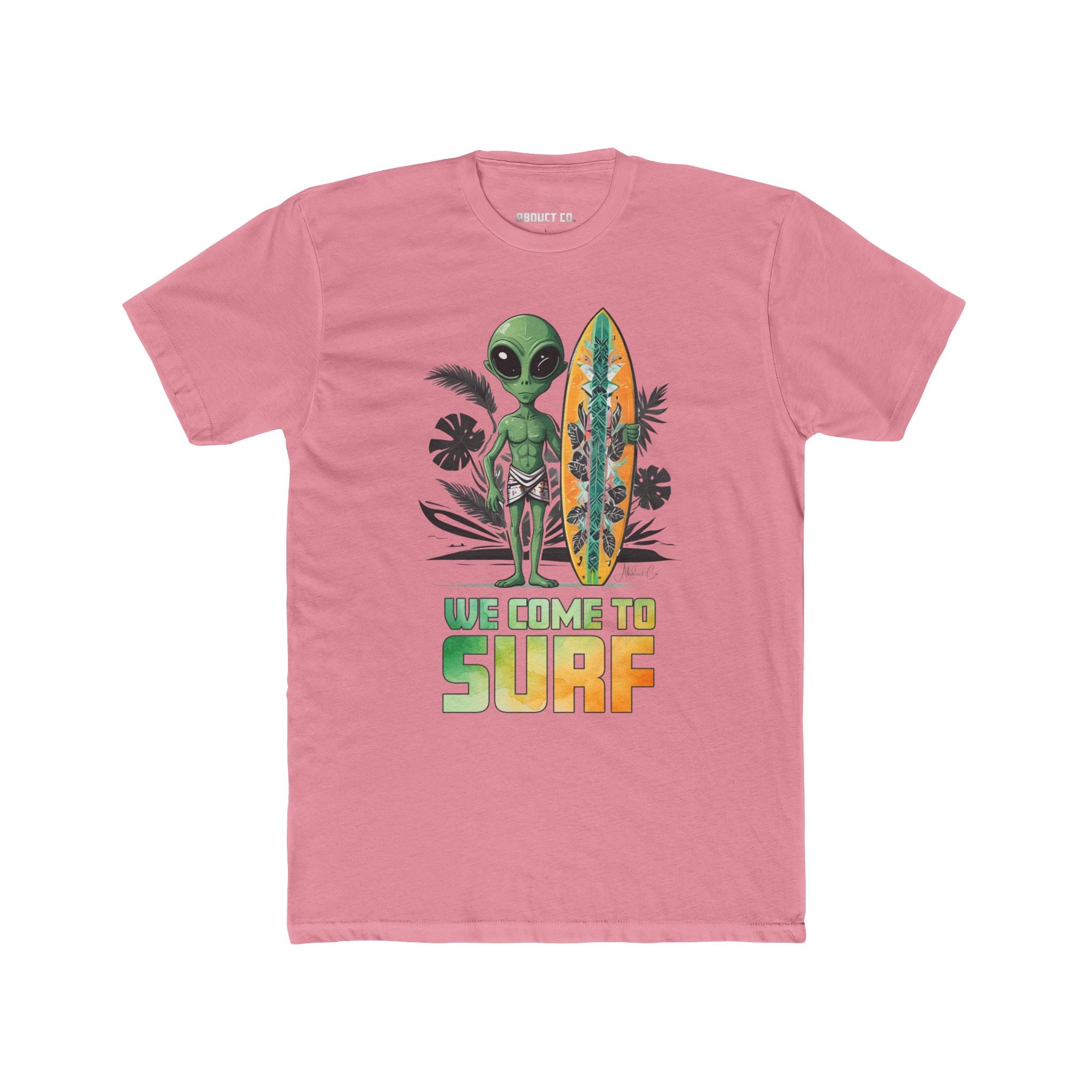 Surfing Aliens Silly - Unisex Cotton Graphic Tee