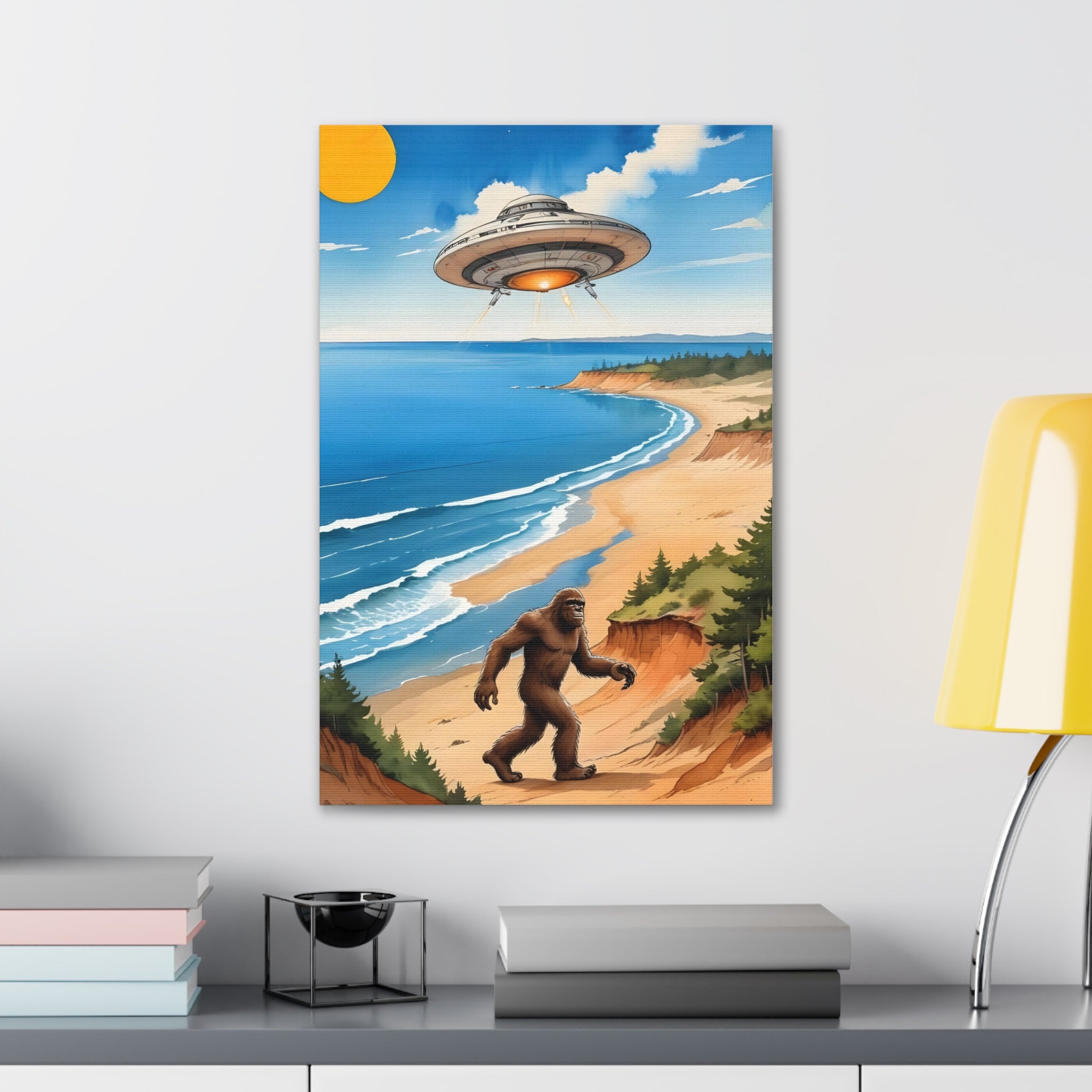 Bigfoot UFO Sleeping Bear Dunes Canvas Art