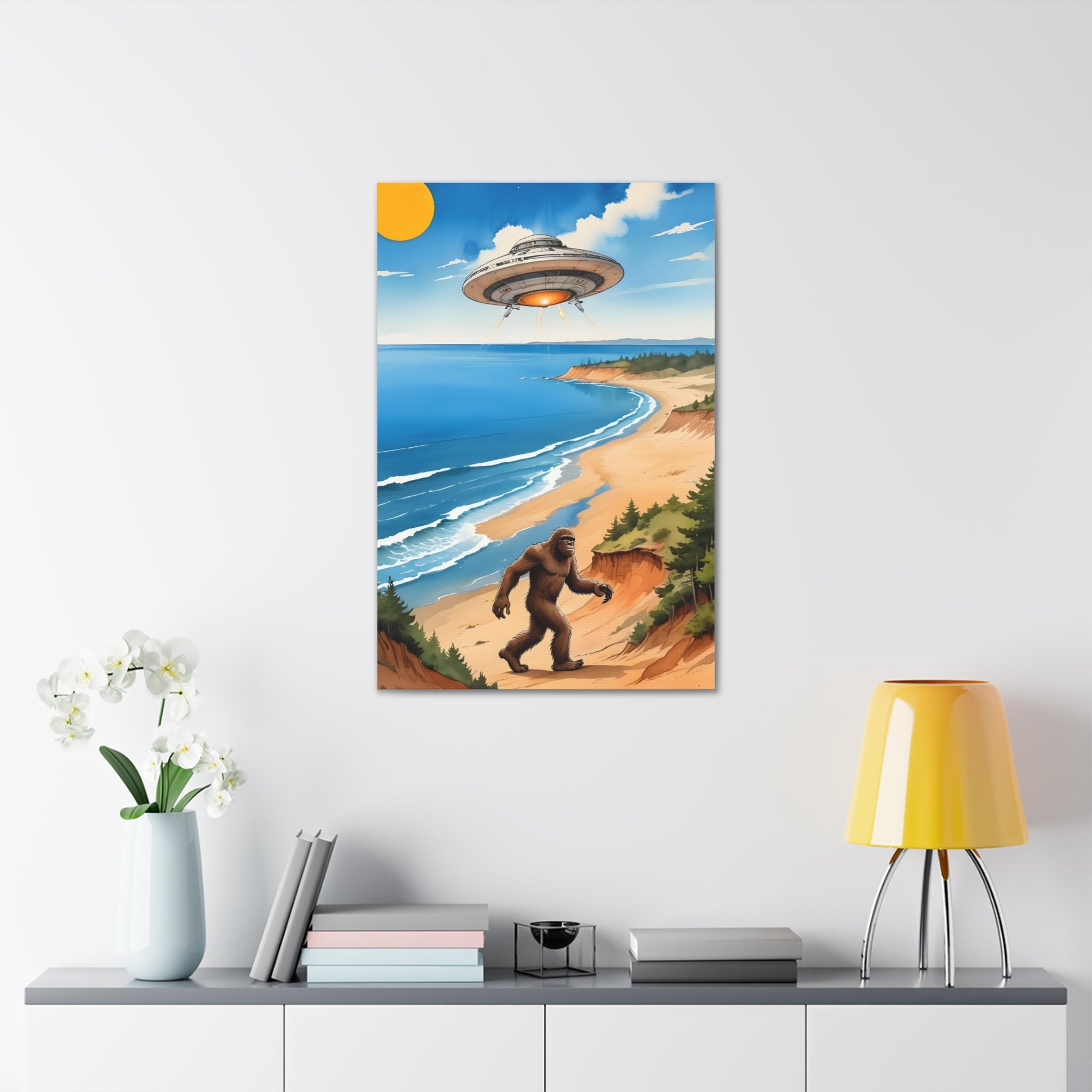 Bigfoot UFO Sleeping Bear Dunes Canvas Art