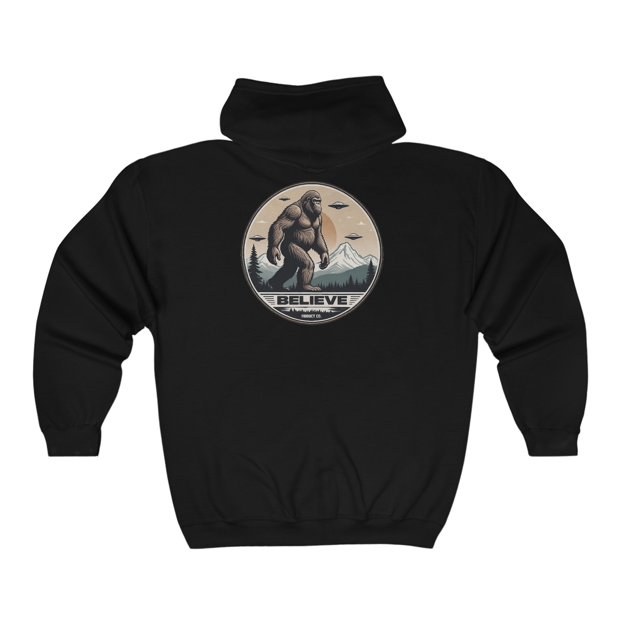 Be Alone Sasquatch Unisex Full Zip Hooded Sweatshirt