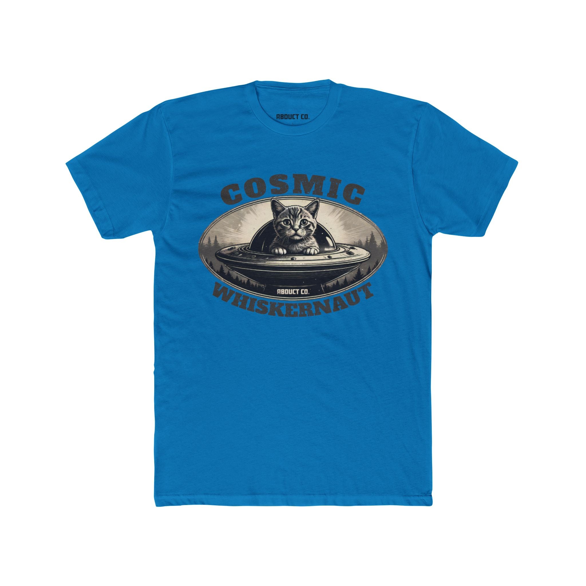 Cosmic Whiskernaut Space Kitty UFO Cotton Tee