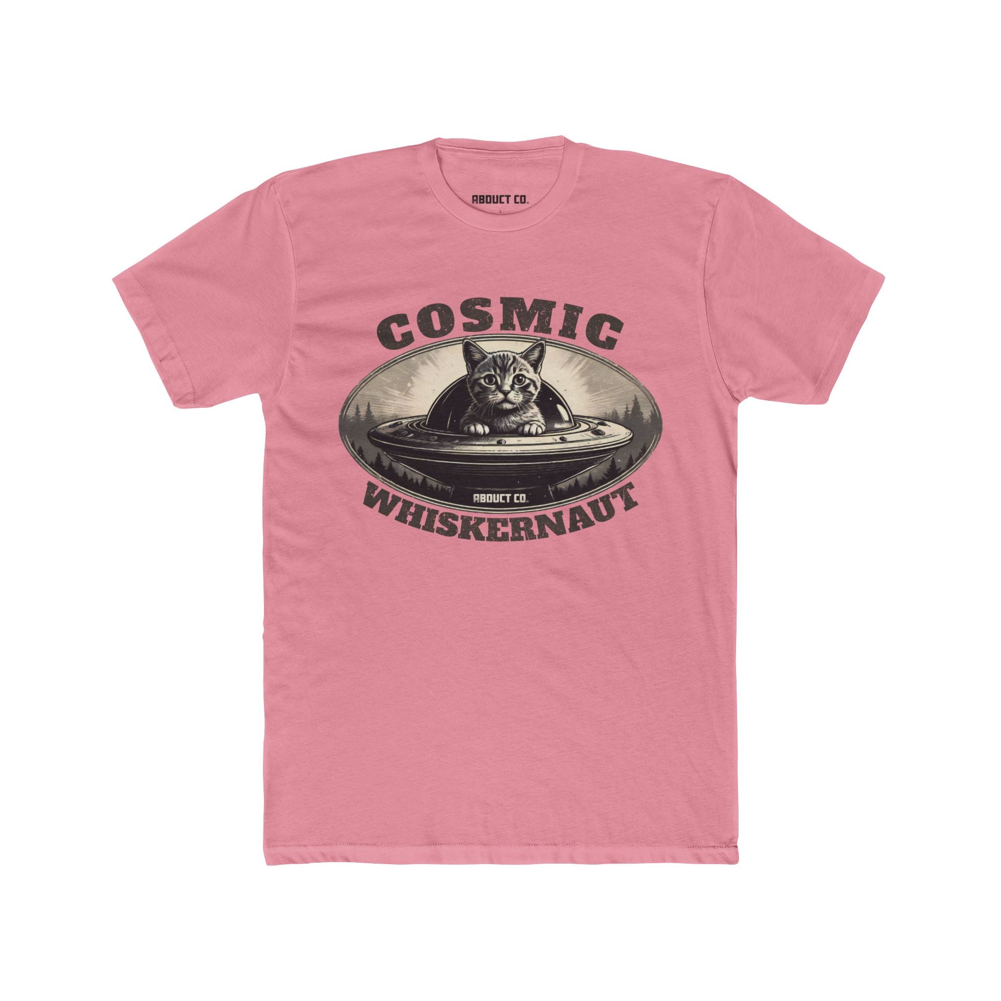 Cosmic Whiskernaut Space Kitty UFO Cotton Tee