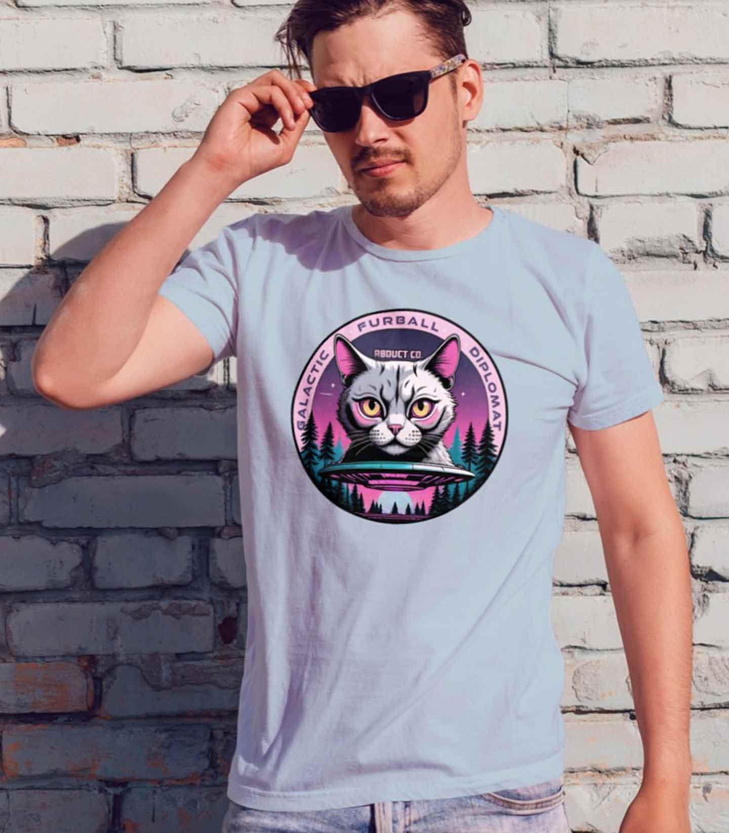 Galactic Furball Diplomat UFO Cat - Unisex Cotton Tee