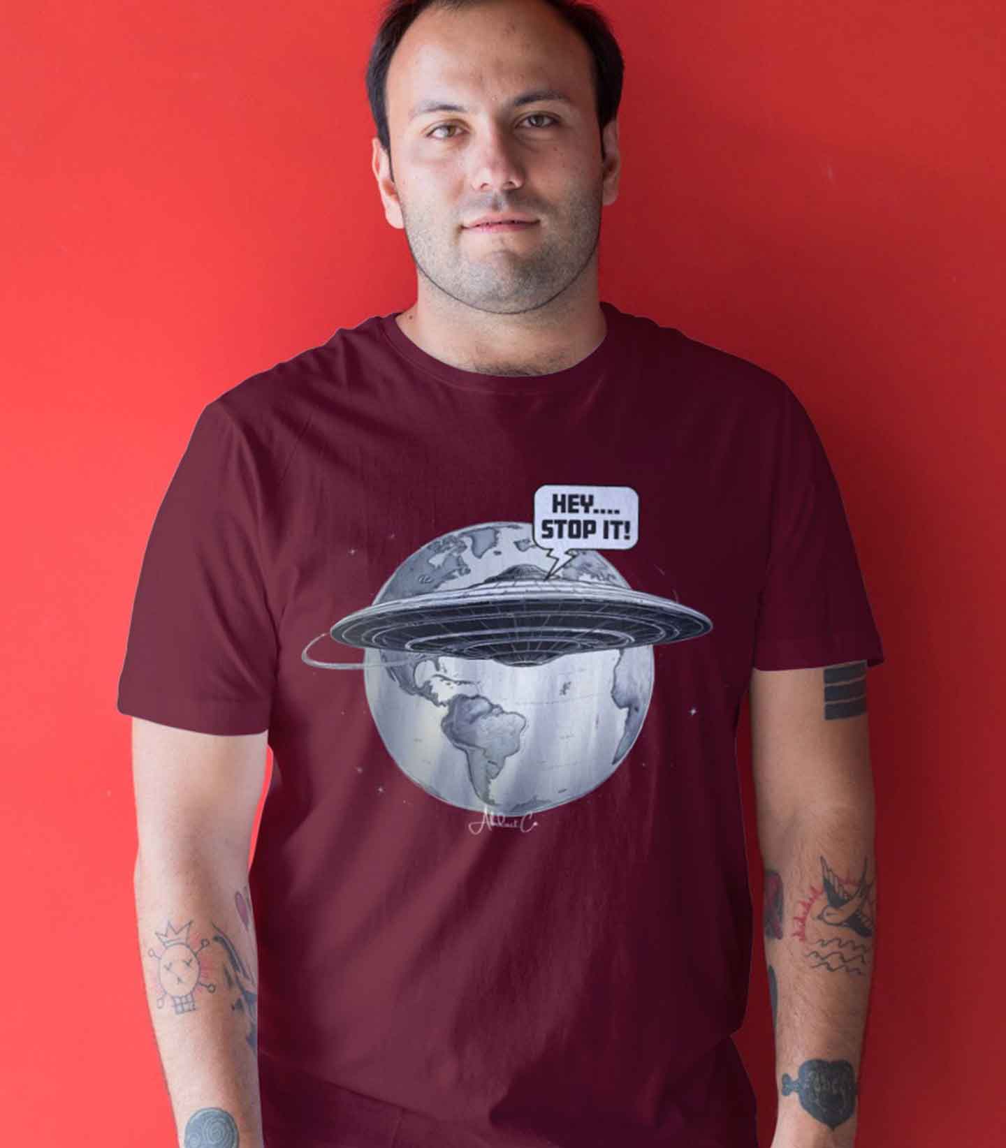 UFO Over Earth Unisex Cotton Tee