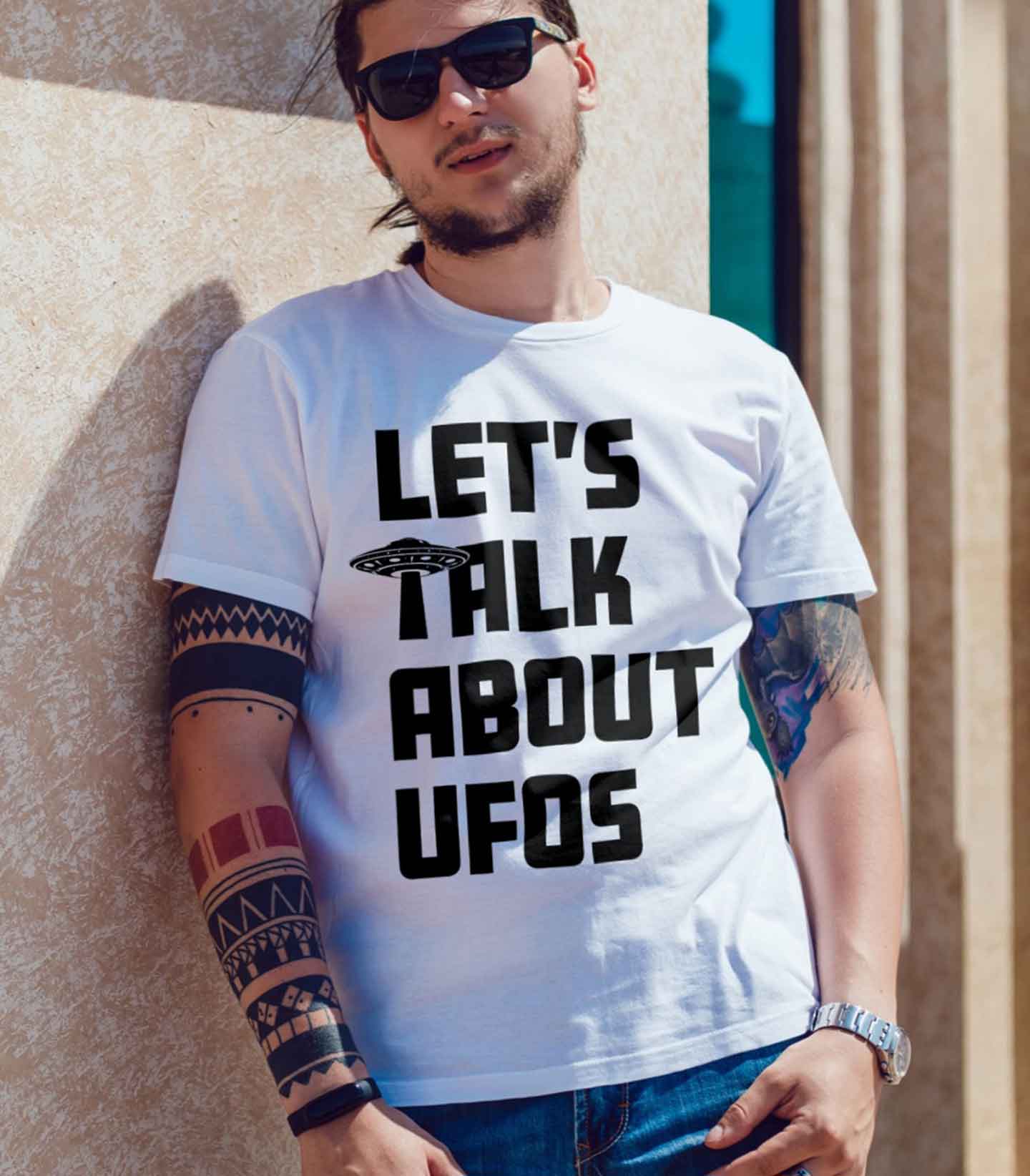 Let's Talk UFOs - Unisex Cotton Tee (dark)